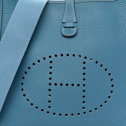 Hermes Taurillon Clemence Evelyne PM Blue Jean 8 of 12