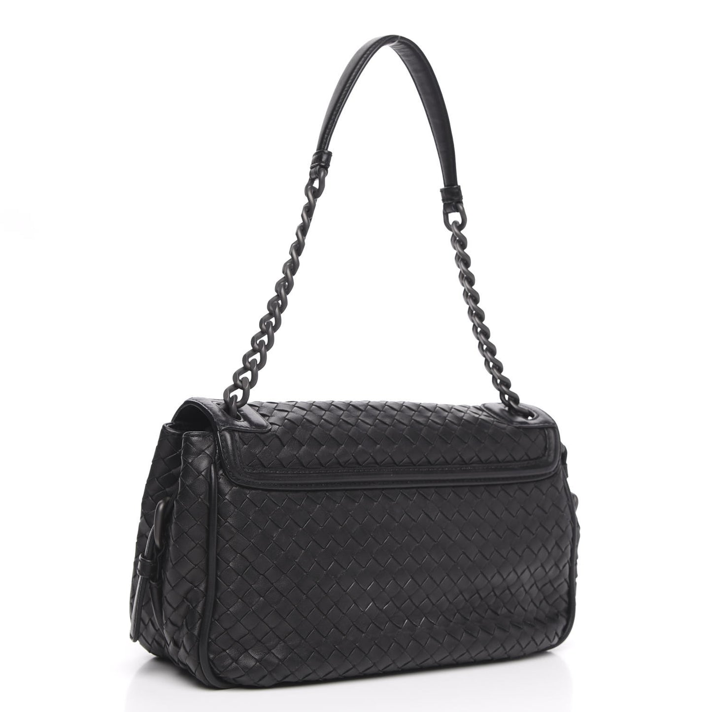 Nappa Intrecciato Rialto Shoulder Bag Black