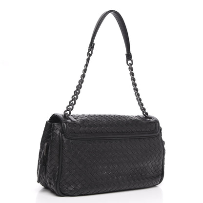 Bottega Veneta Nappa Intrecciato Rialto Shoulder Bag Black 3 of 13