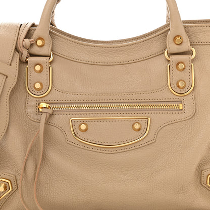 Balenciaga Shiny Goatskin Gold Metallic Edge Hardware City Beige Sahara 9 of 12