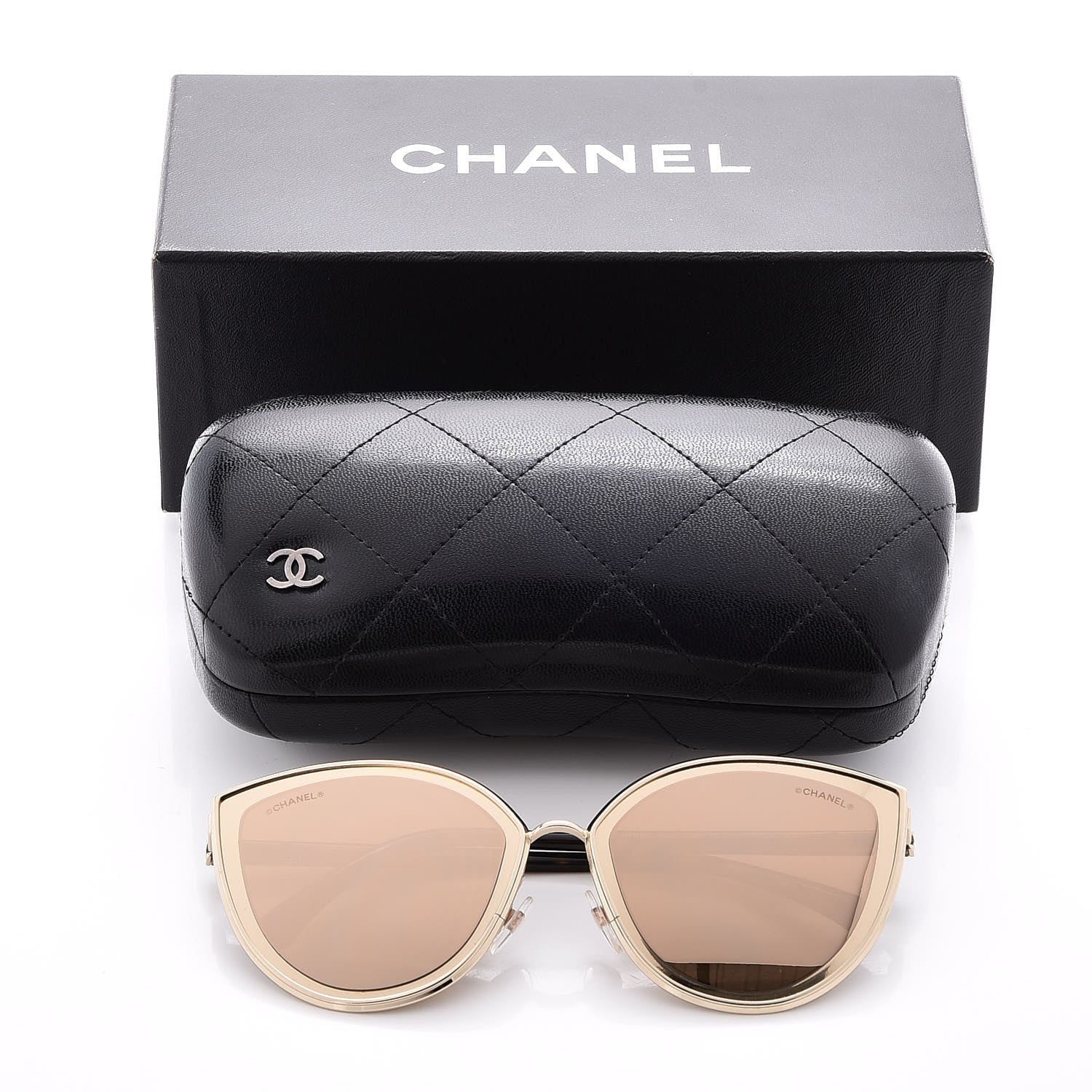 Chanel Metal Cat Eye Sunglasses 4222 Gold 8 of 8