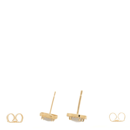 Suzanne Kalan 14K Rose Gold Moonstone White Sapphire Stud Earrings 3 of 4