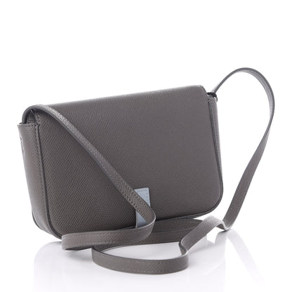 Celine Grained Calfskin Strap Clutch Grey Blue 2 of 10