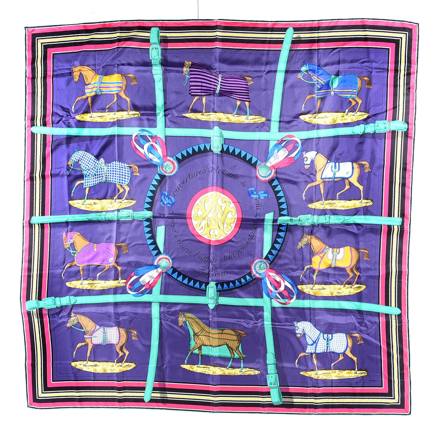 Hermes Silk Couvertures Et Tenues de Jour Scarf 140 1 of 7