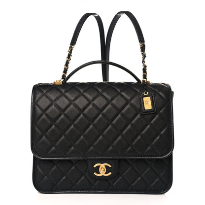 Chanel Caviar Quilted Large School Memory Top Handle Flap Black 1 of 9