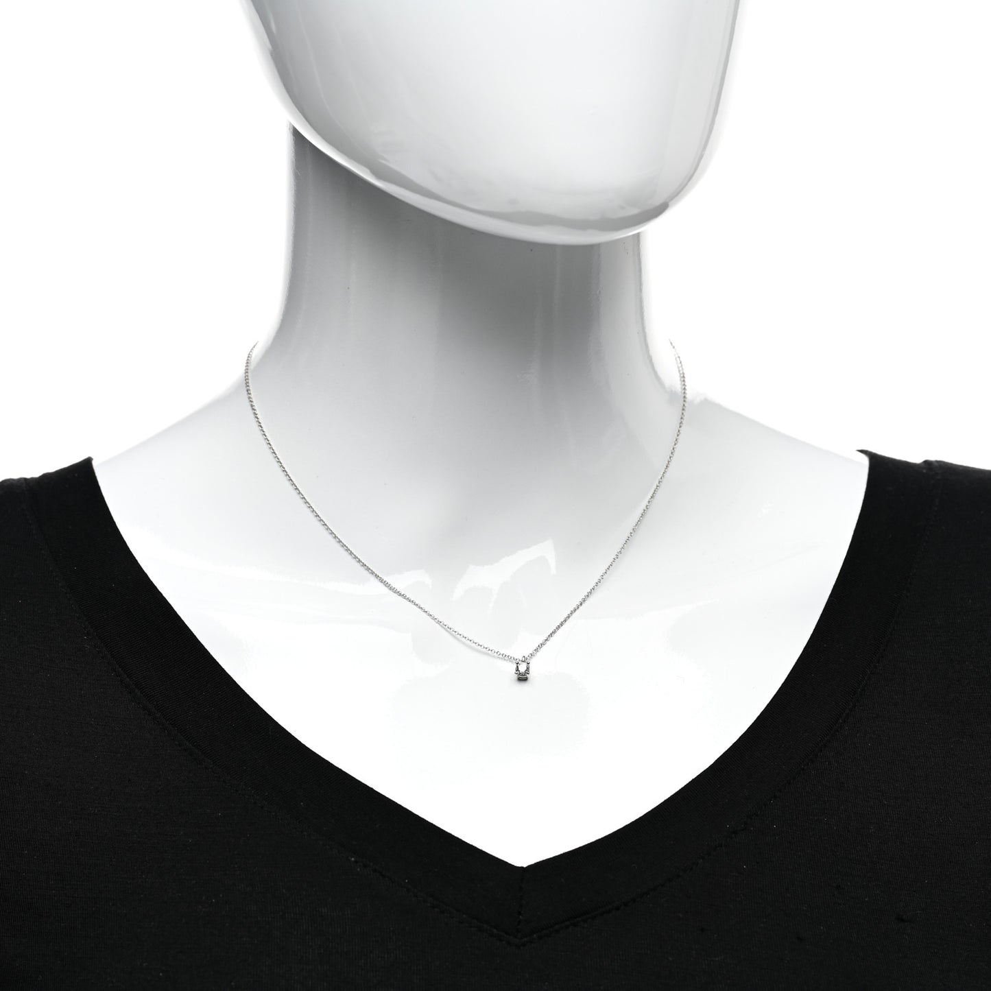 Platinum Diamond .12ct Solitaire Pendant Necklace