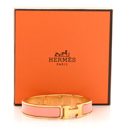 Hermes Enamel Narrow Clic Clac H Bracelet GM Orange Papaye 5 of 5