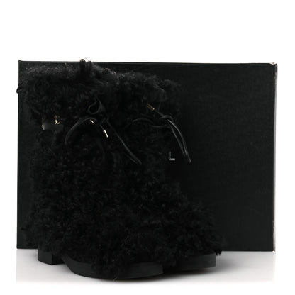 Chanel Shearling Sheepskin High Boots 37.5 Black 11 of 11