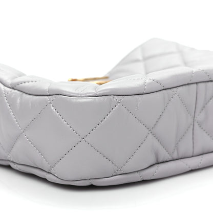 Chanel Lambskin Quilted Large Chain Hobo Light Grey 7 of 8