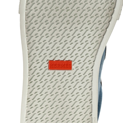 Hermes Denim Calfskin Day Sneakers 40 Blue Clair Gold 7 of 8