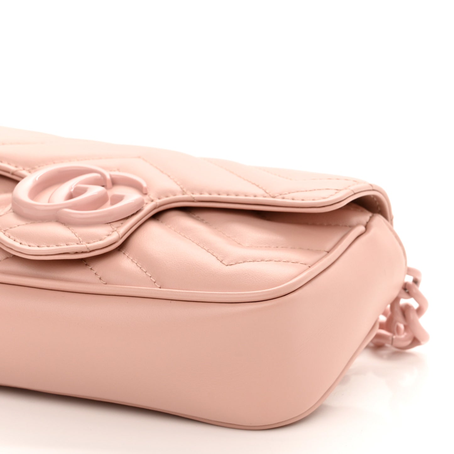 Calfskin Matelasse Monochrome GG Marmont Chain Belt Bag Perfect Pink