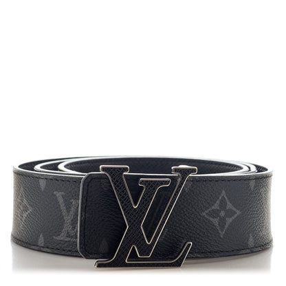 Louis Vuitton Monogram Eclipse Taigarama 40mm LV Initiales Reversible Belt 100 40 Black 1 of 7