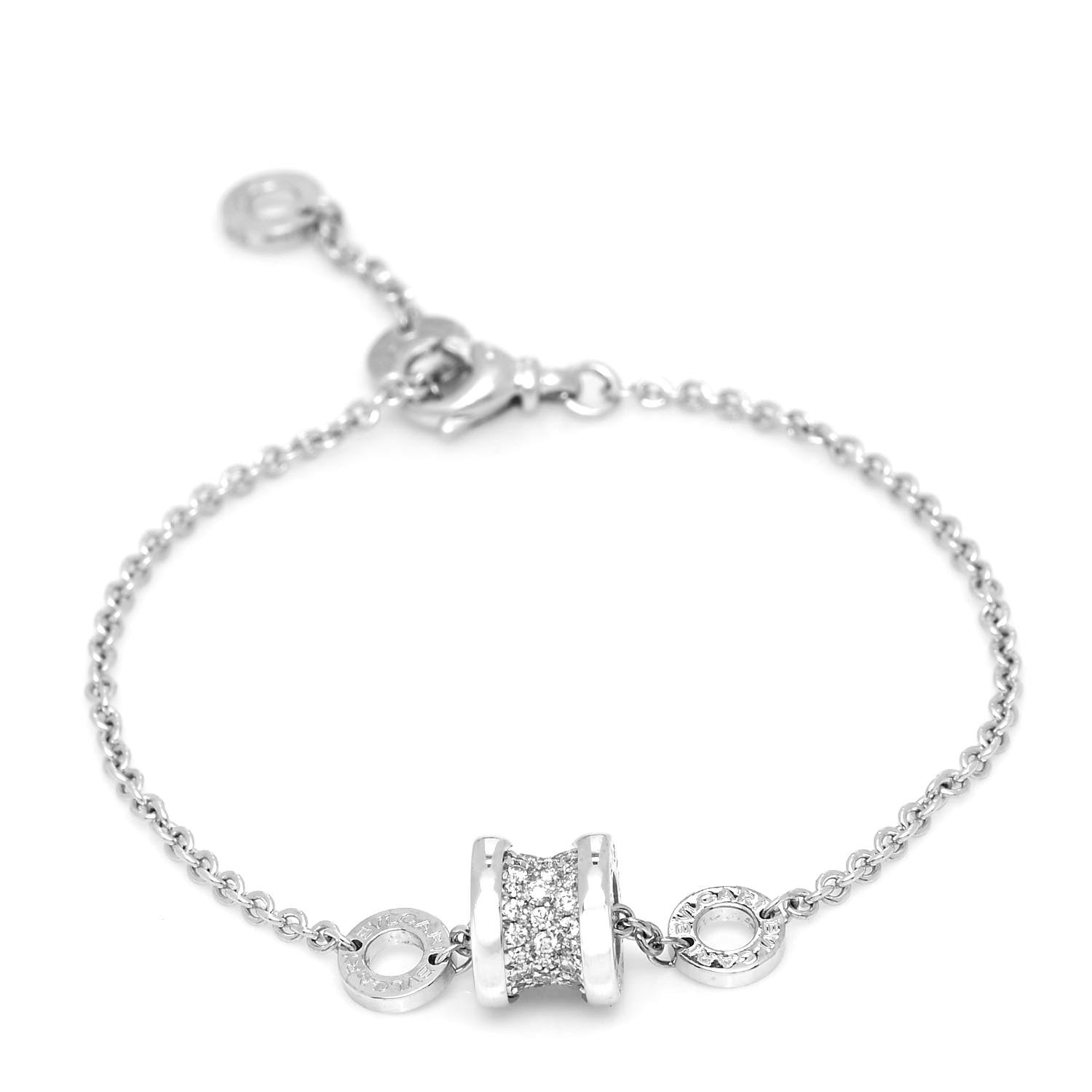 Bulgari 18K White Gold Diamond B.Zero1 Bracelet SM 1 of 6
