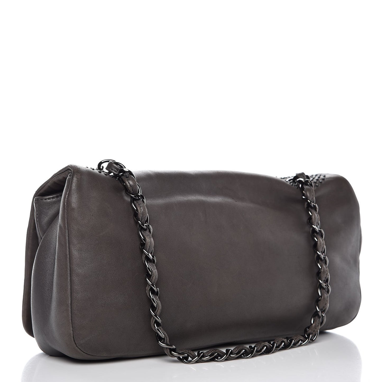 Lambskin Studded CC East West Flap Grey