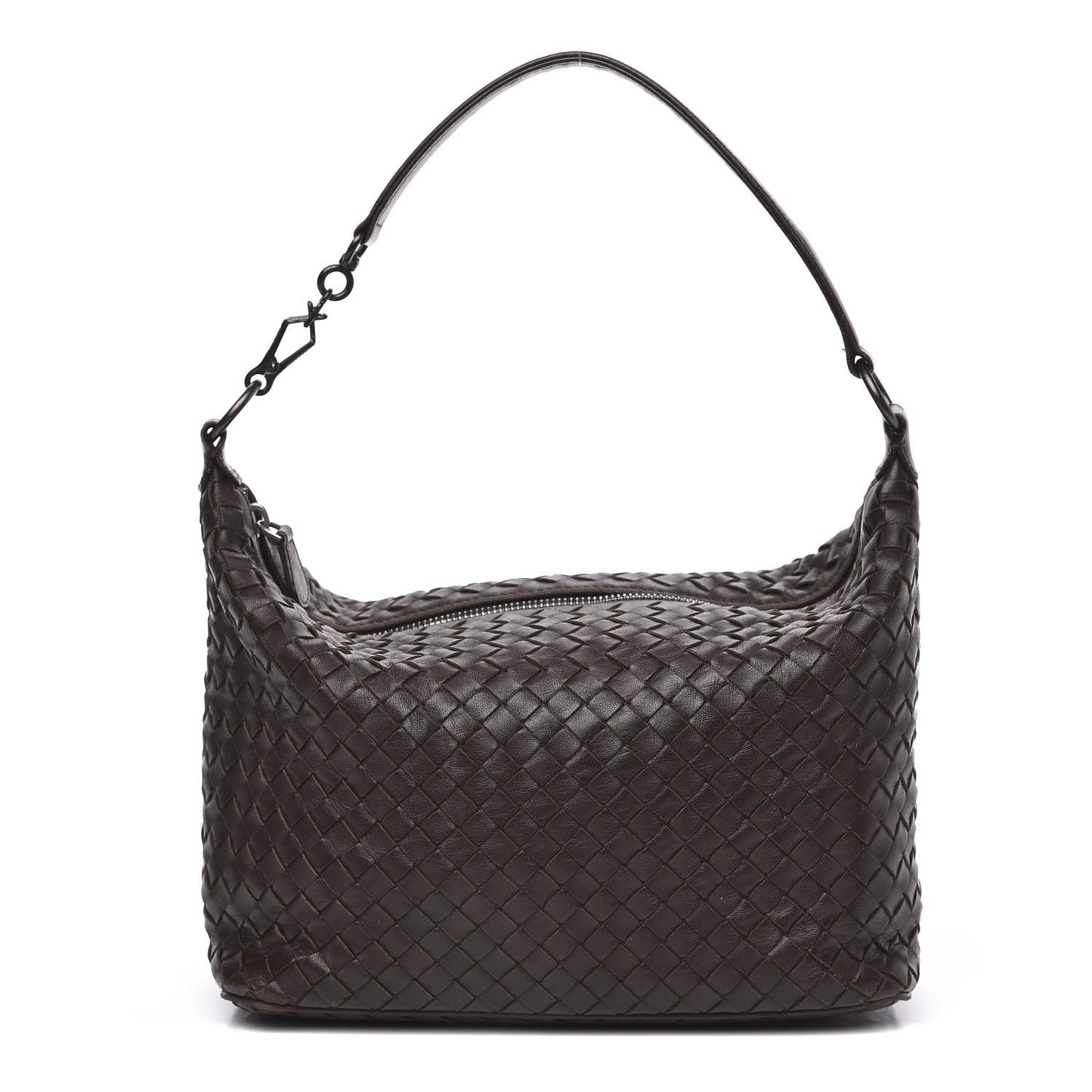 Nappa Intrecciato Small Shoulder Bag Ebano