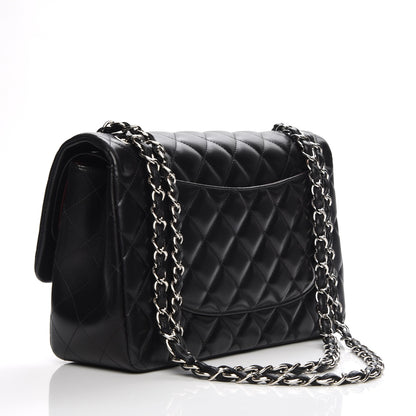 Chanel Lambskin Quilted Jumbo Double Flap Black 3 of 8