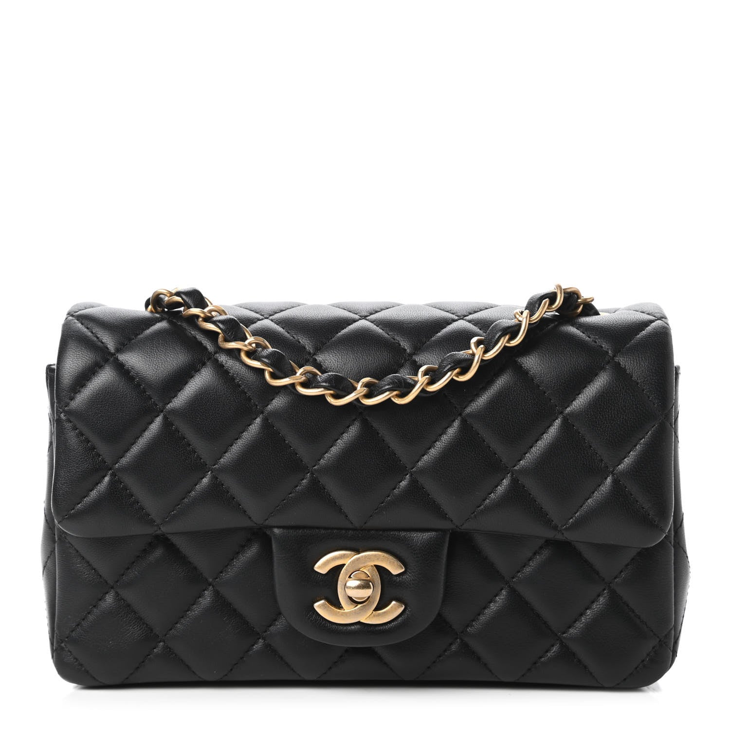 Chanel Lambskin Quilted Mini Rectangular Flap Black 1 of 12