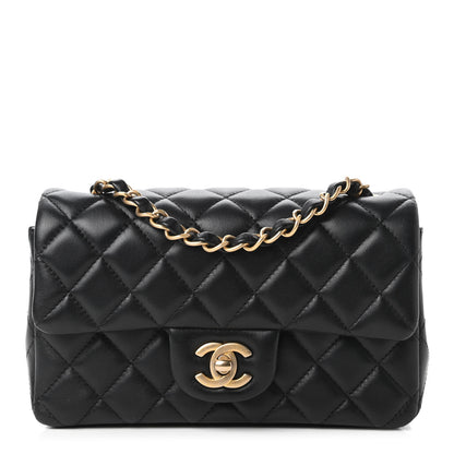 Chanel Lambskin Quilted Mini Rectangular Flap Black 1 of 12
