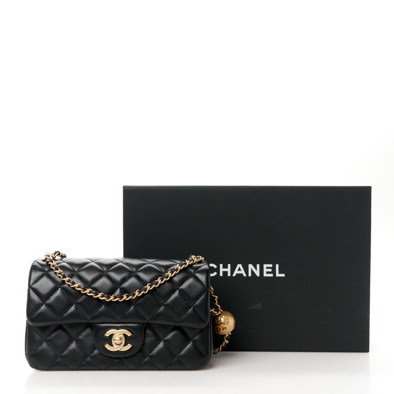 Chanel Lambskin Quilted Mini Rectangular Pearl Crush Flap Black 12 of 12