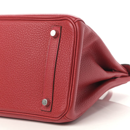 Hermes Taurillon Clemence Birkin 30 Rouge Casaque 10 of 10