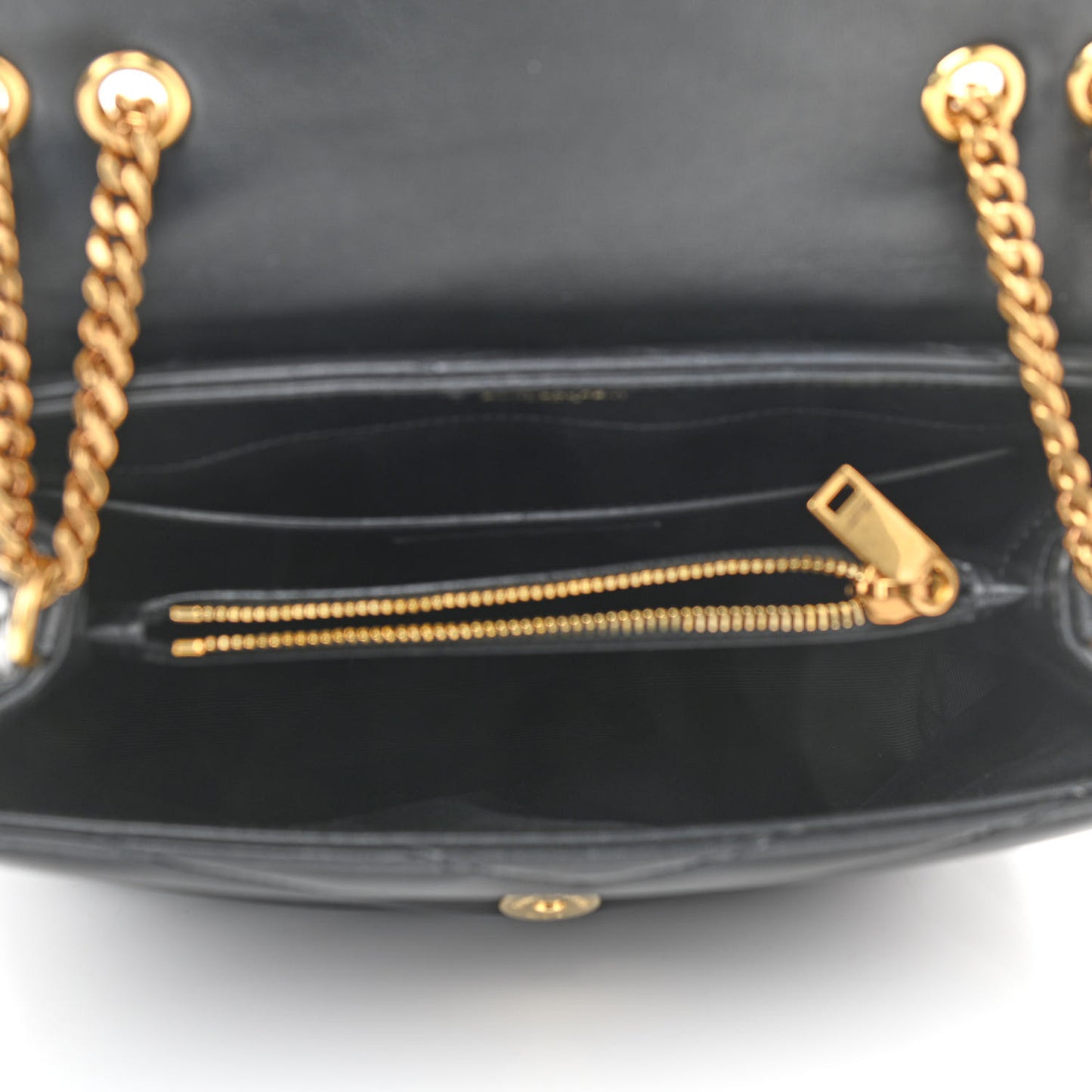 Calfskin Y Quilted Monogram Small Loulou Chain Satchel Black