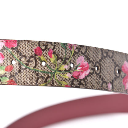 Gucci GG Supreme Monogram Blooms Moon Calfskin Interlocking G 37mm Belt 90 36 Beige Ebony Multicolor Dry Rose 5 of 6