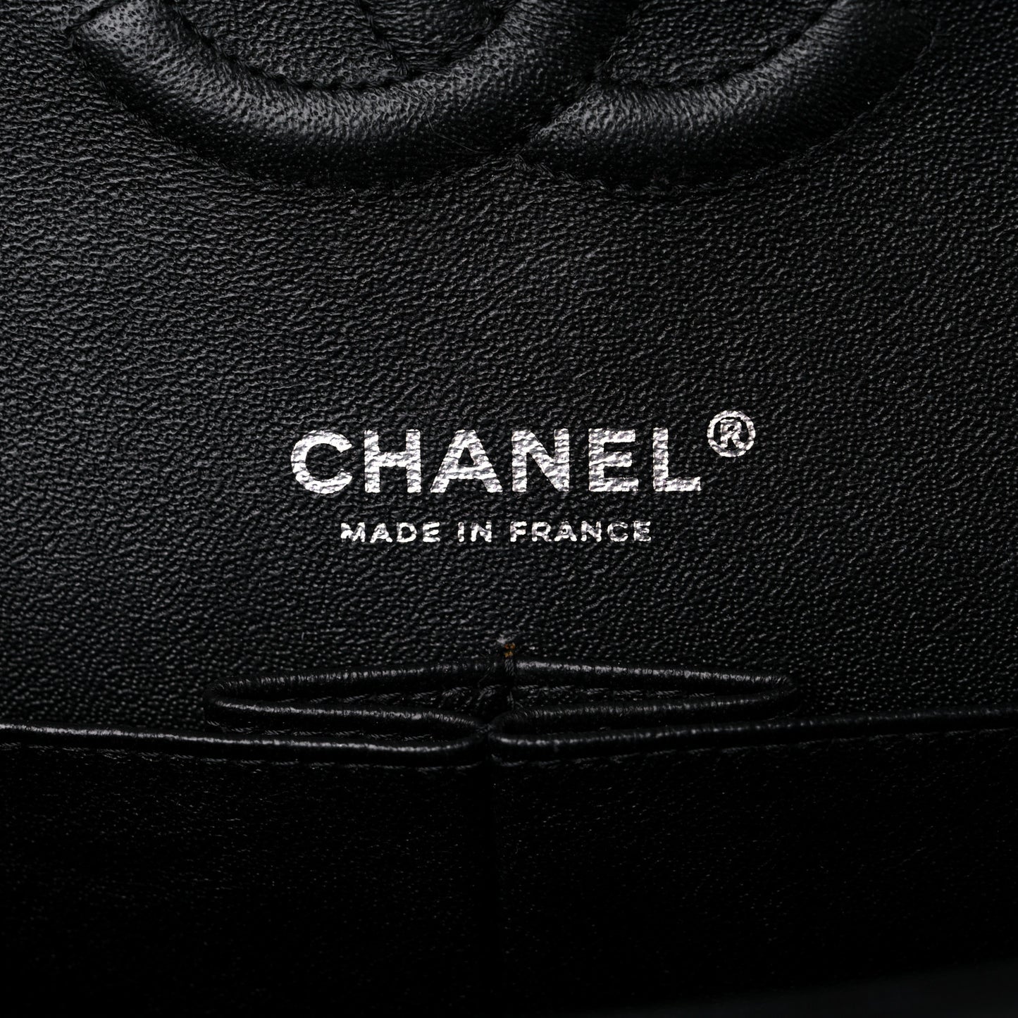 Patent Quilted Medium Double Flap Black