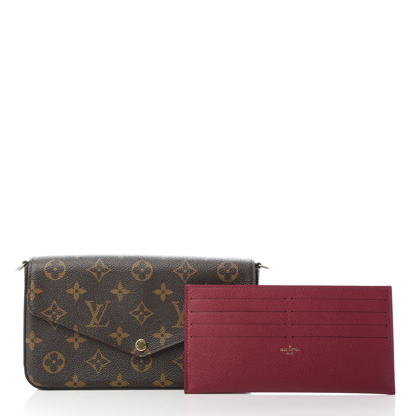 Monogram Pochette Felicie Chain Wallet Fuchsia