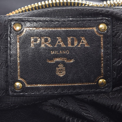 Prada Tessuto Nylon Jacquard Logo Aviator Satchel Black 7 of 15