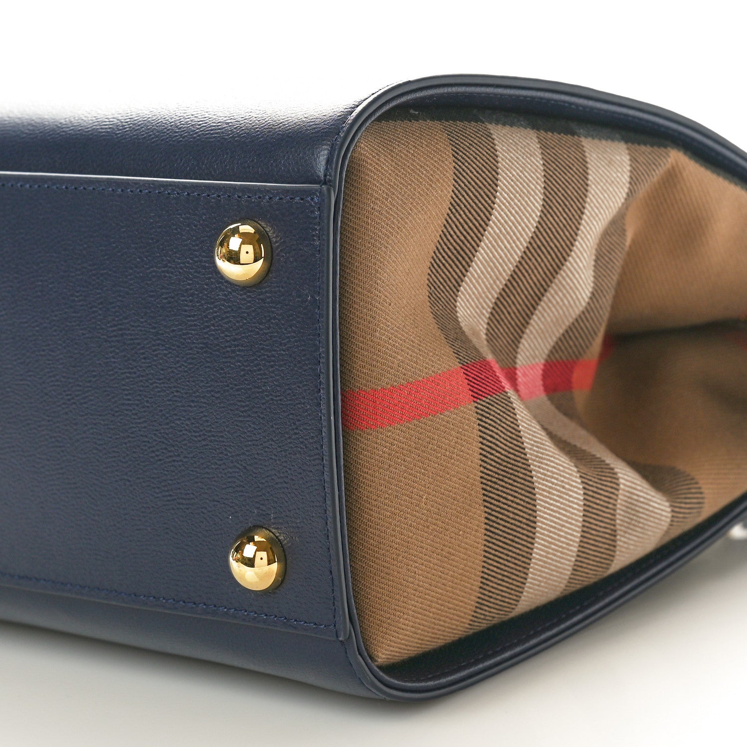 Burberry Calfskin Mega Check Small Banwell Tote Dark Canvas Blue 9 of 9