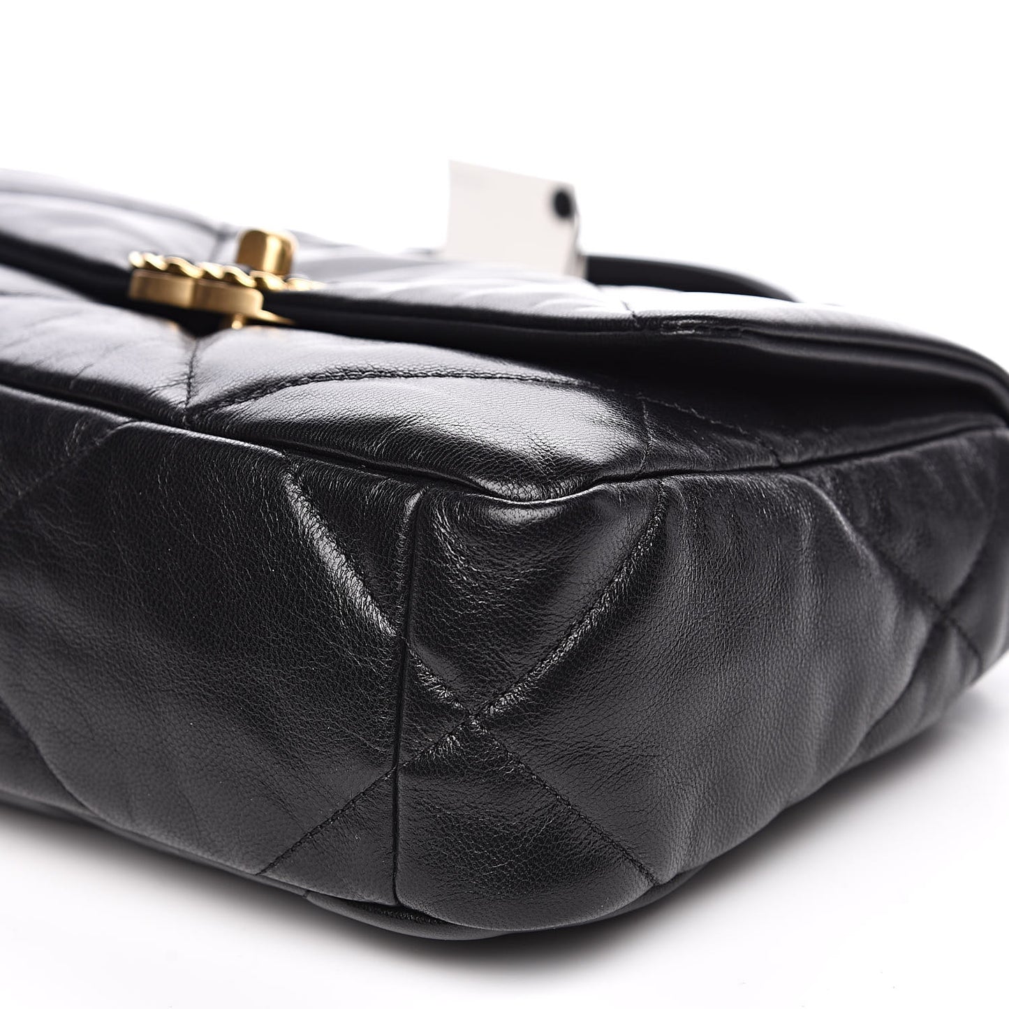 Goatskin Quilted Medium 19 Flap Black