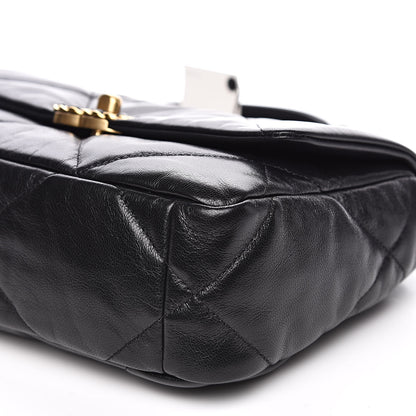 Chanel Goatskin Quilted Medium 19 Flap Black 9 of 11