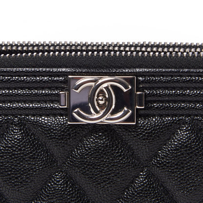 Chanel Caviar Quilted Small Boy Clutch With Chain Black 9 of 10