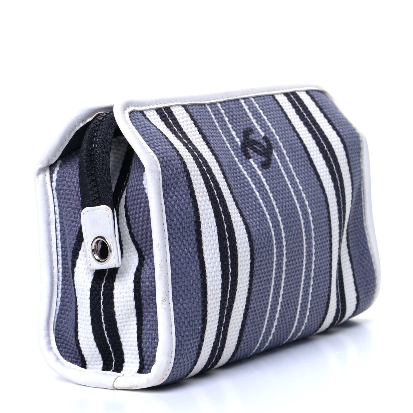 Toile Striped Cosmetic Case Navy