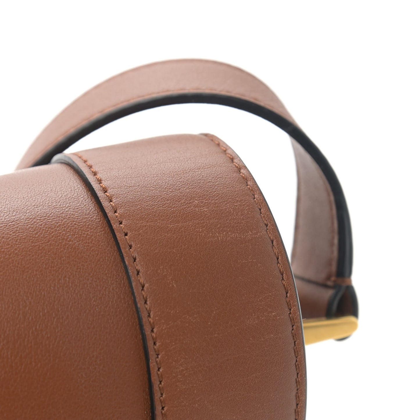 Smooth Calfskin Supervee Shoulder Bag Saddle Brown
