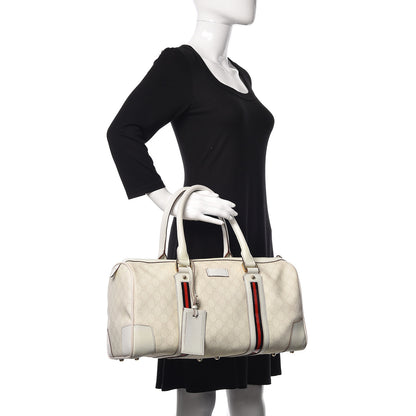 Gucci GG Plus Monogram Web Large Carry On Duffle Bag White 2 of 11