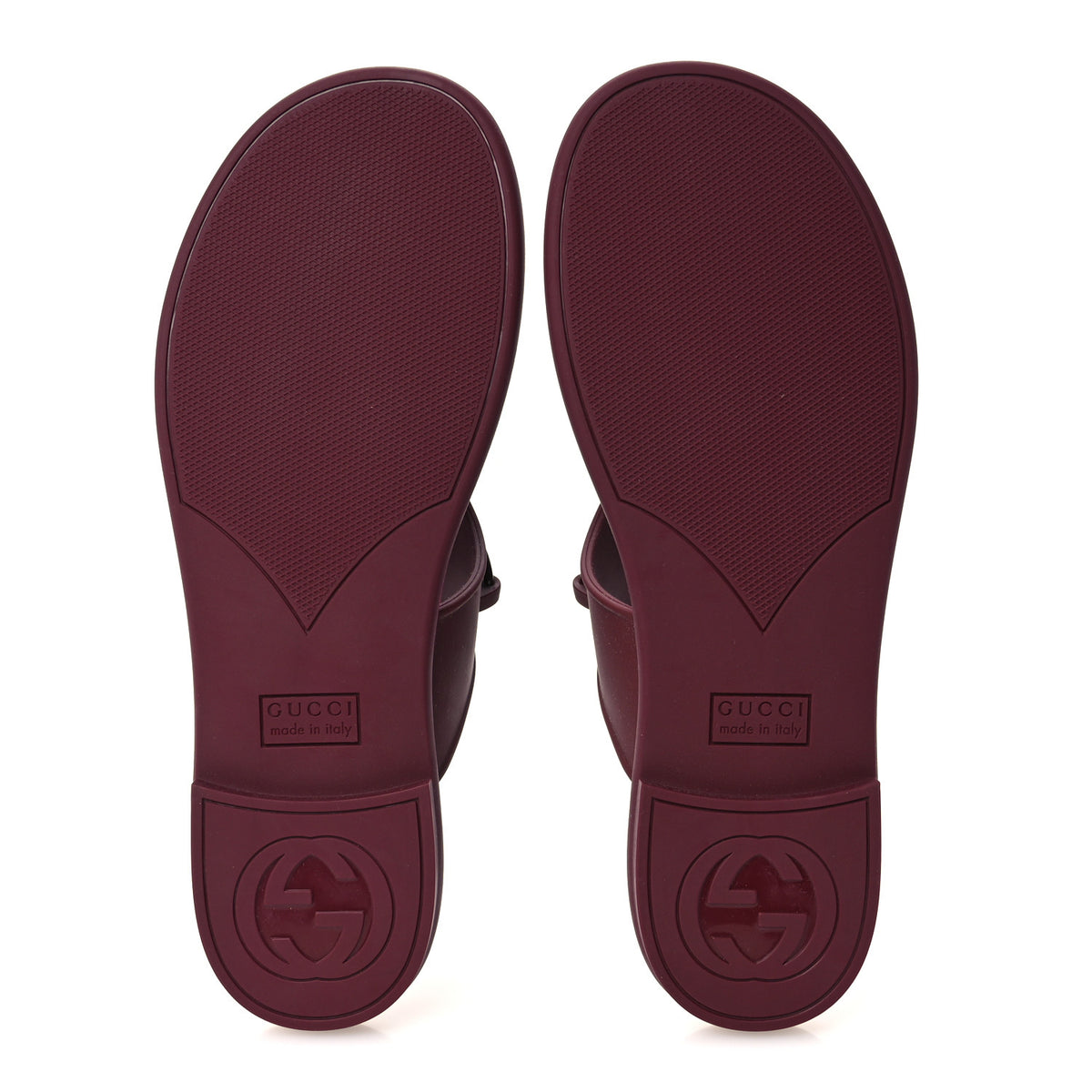 Gucci Rubber Womens Horsebit Thong Sandals 41 Rosso Ancora 6 of 9