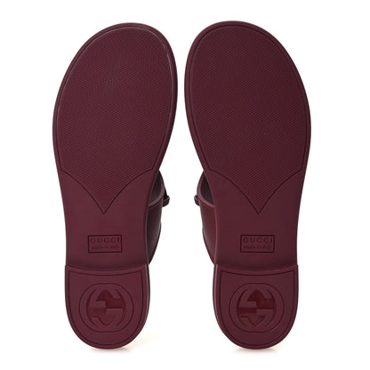 Gucci Rubber Womens Horsebit Thong Sandals 41 Rosso Ancora 6 of 9