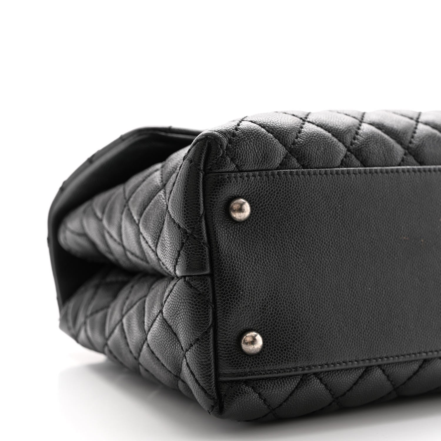 Chanel Caviar Lizard Quilted Medium Coco Handle Flap Black 9 of 14