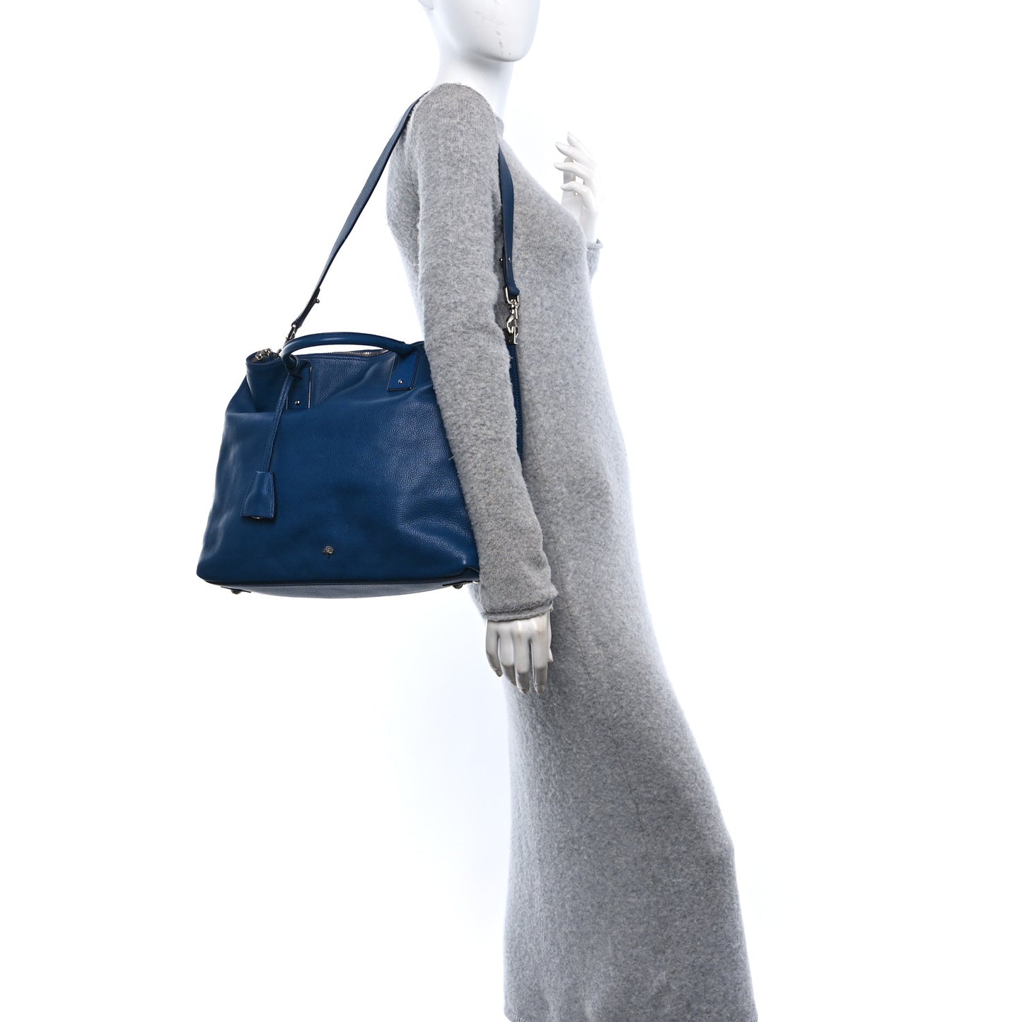 Classic Grained Calfskin Alice Satchel Blue