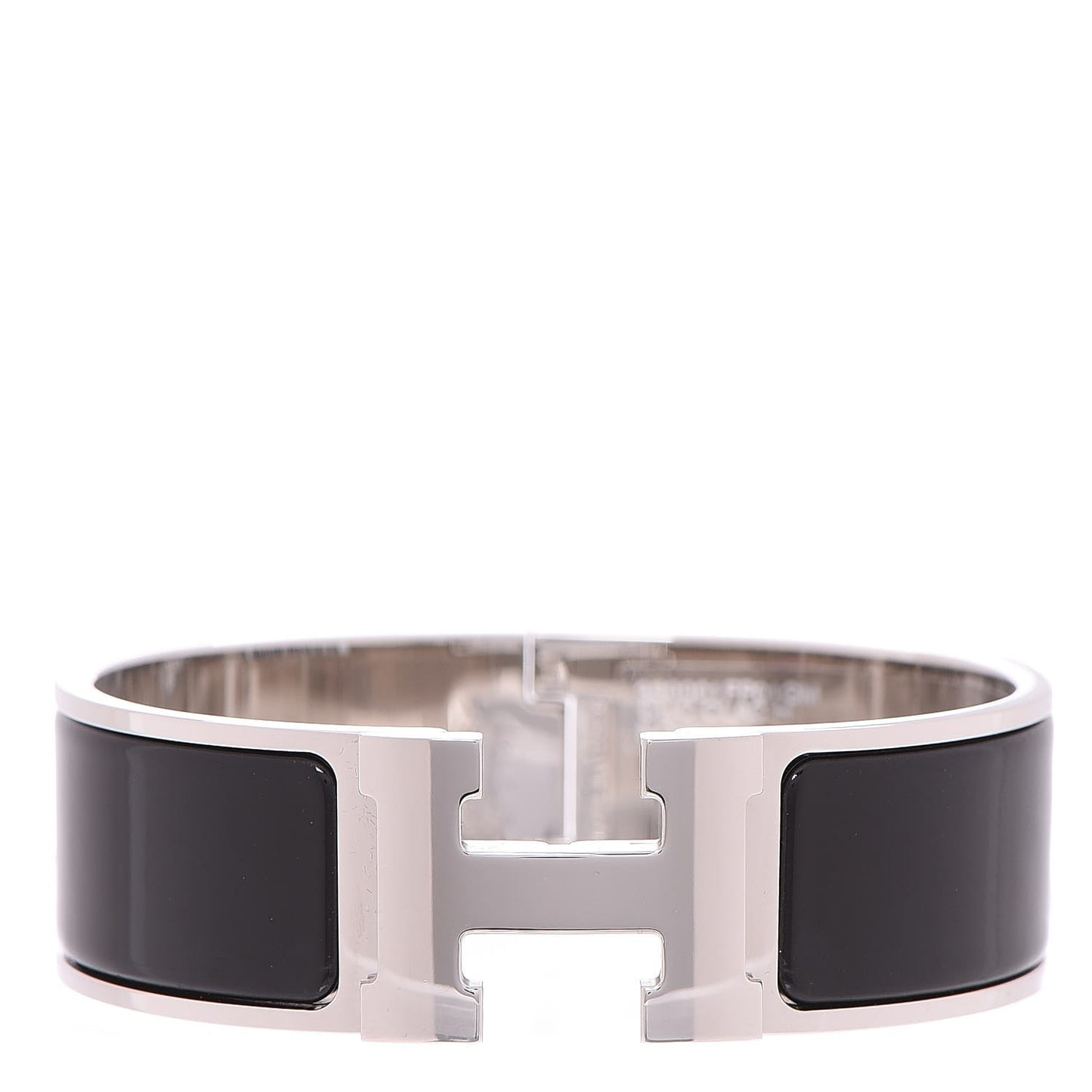 Enamel Wide Clic Clac H Bracelet GM Black