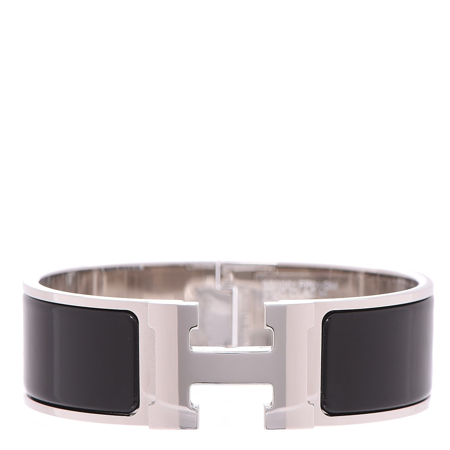 Hermes Enamel Wide Clic Clac H Bracelet GM Black 1 of 6