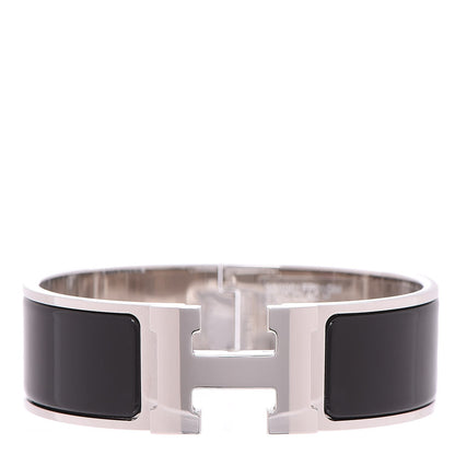 Hermes Enamel Wide Clic Clac H Bracelet GM Black 1 of 6