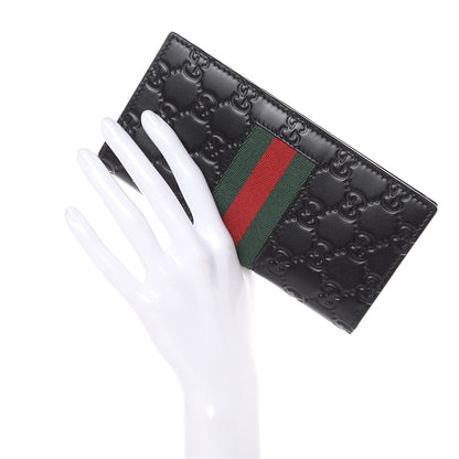 Gucci Guccissima Signature Web New Web Long Wallet Black 2 of 9