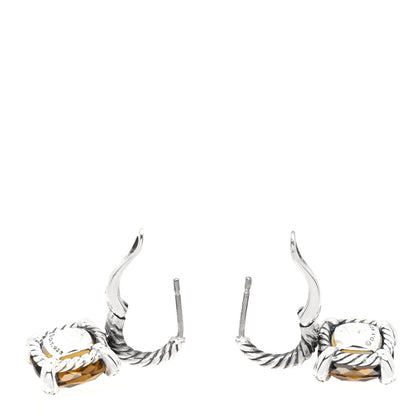 David Yurman Sterling Silver Diamond Citrine Chatelaine Drop Earrings 4 of 5