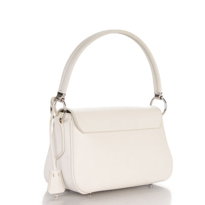Prada Saffiano Lux Pushlock Flap Bag White 3 of 7