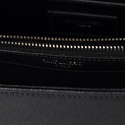 Saint Laurent Grain De Poudre Medium West Hollywood Monogram Fold-Over Black 7 of 16