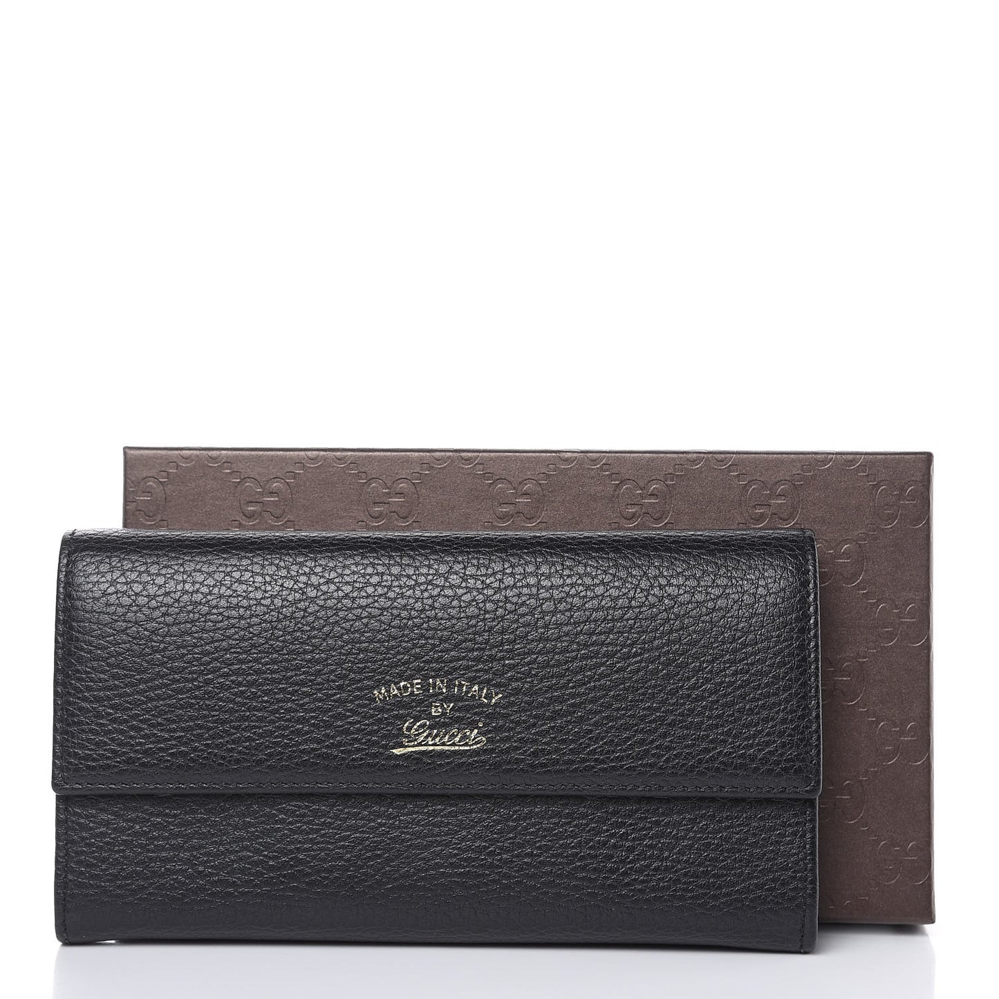 Dollar Calfskin Swing Continental Wallet Black
