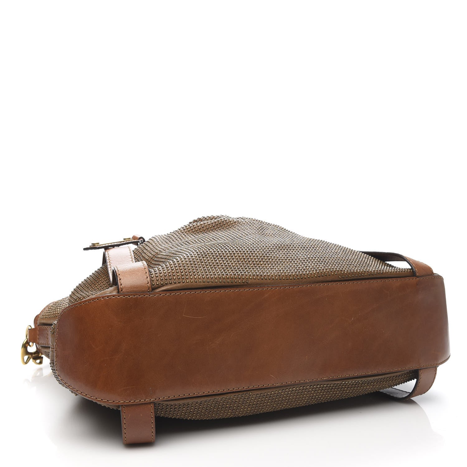 Burberry Calfskin Studded Satchel Brown 4 of 13