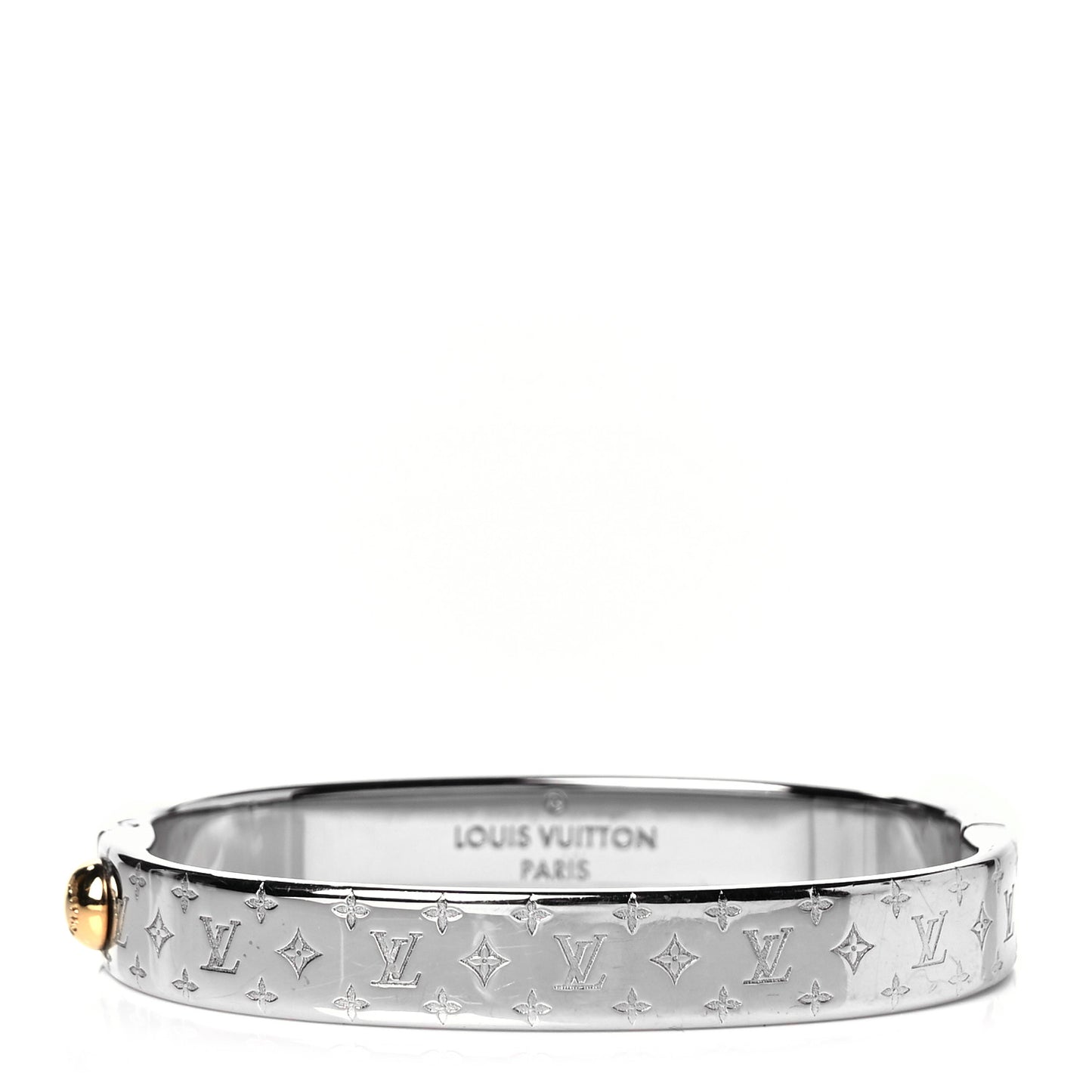 Brass Palladium Plated Nanogram Cuff M Silver